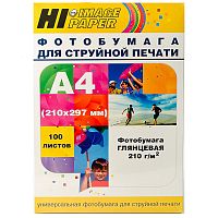 Фотобумага глянцевая односторонняя (Hi-image paper) A4, 210 г/м, 100 л.