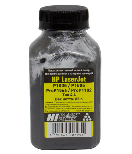 Тонер Hi-Black для HP LJ P1005/P1505/ProP1566/ProP1102 Тип 4.4, банка, 85 гр.